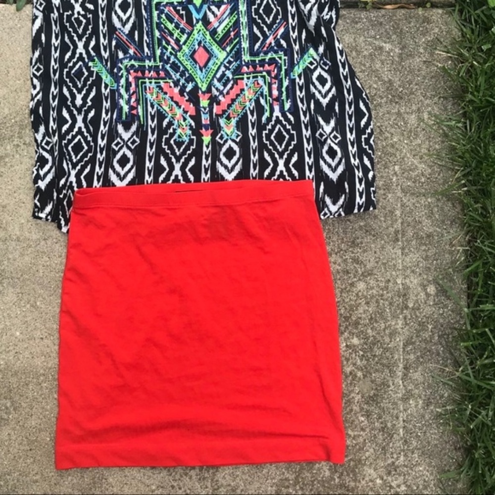 NWOT - H&M Basic • Orange Pencil Skirt • Small